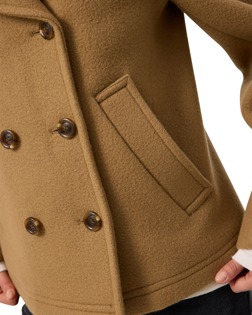Kimhe Kim - Classic Pea Coat (Beige) product image 11 | TRAB K-Fashion Australia