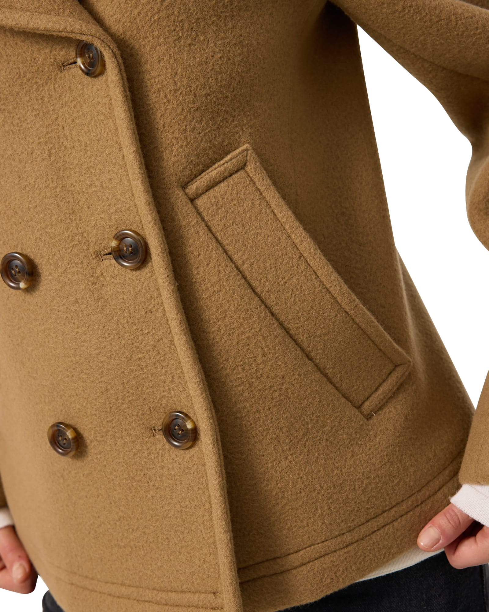 Kimhe Kim - Classic Pea Coat (Beige) product image 11 | TRAB K-Fashion Australia