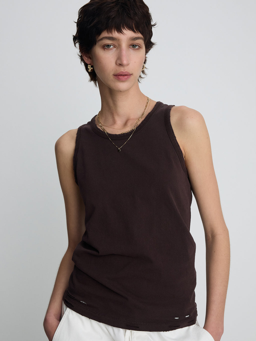 Tonywack - Hand-Distressed Regural Tank Top (Burnt Marron) product image 7 | TRAB K-Fashion Australia