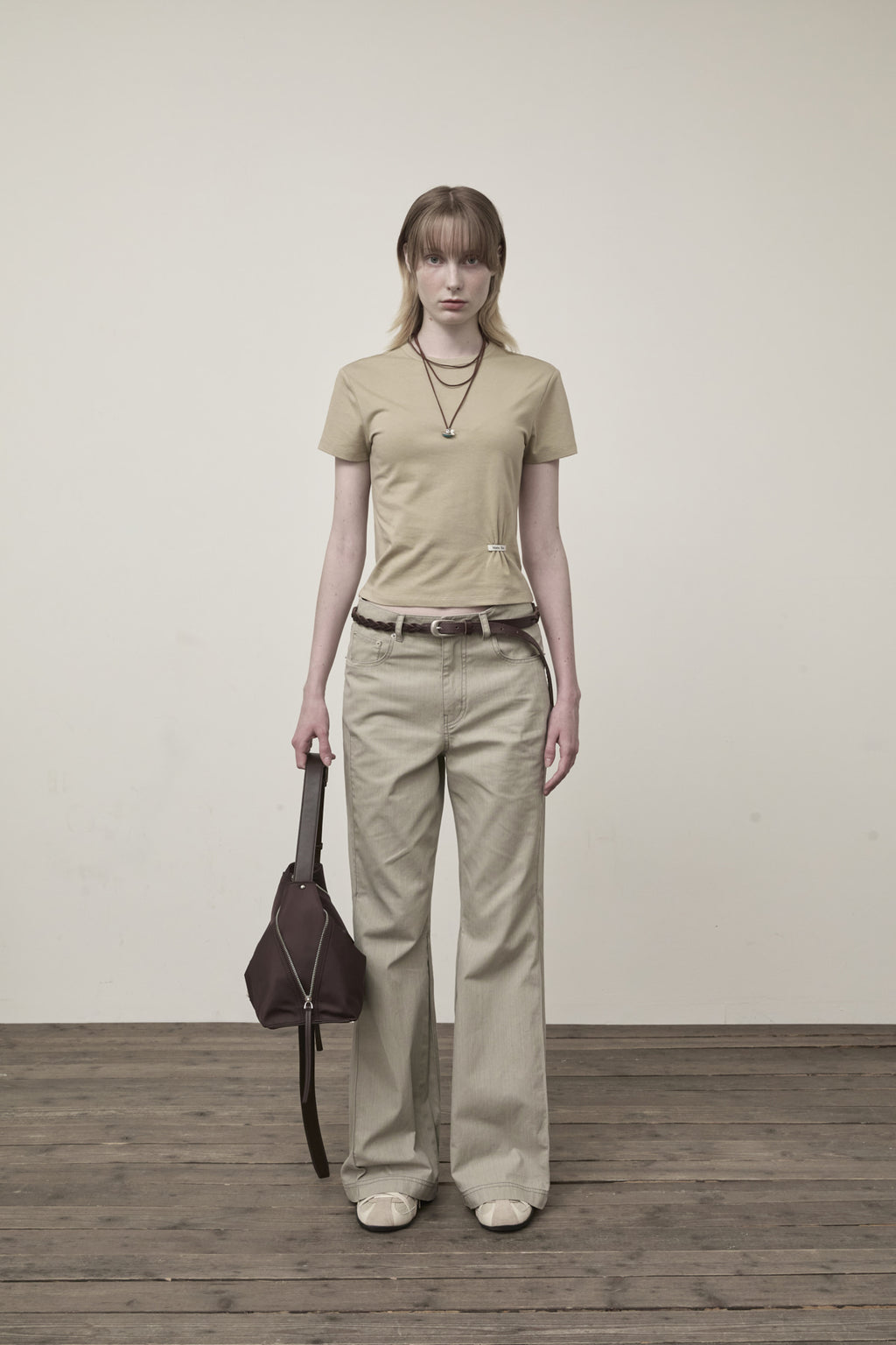 Matin Kim - Side Pintuck Point Pants (Beige) product image 6 | TRAB K-Fashion Australia