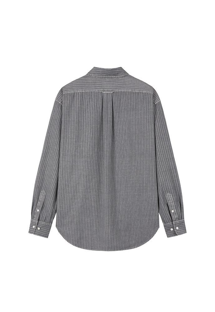 Art if acts - Pigment Dyed Stripe Shirt (Vintage Charcoal) product image 7 | TRAB K-Fashion Australia