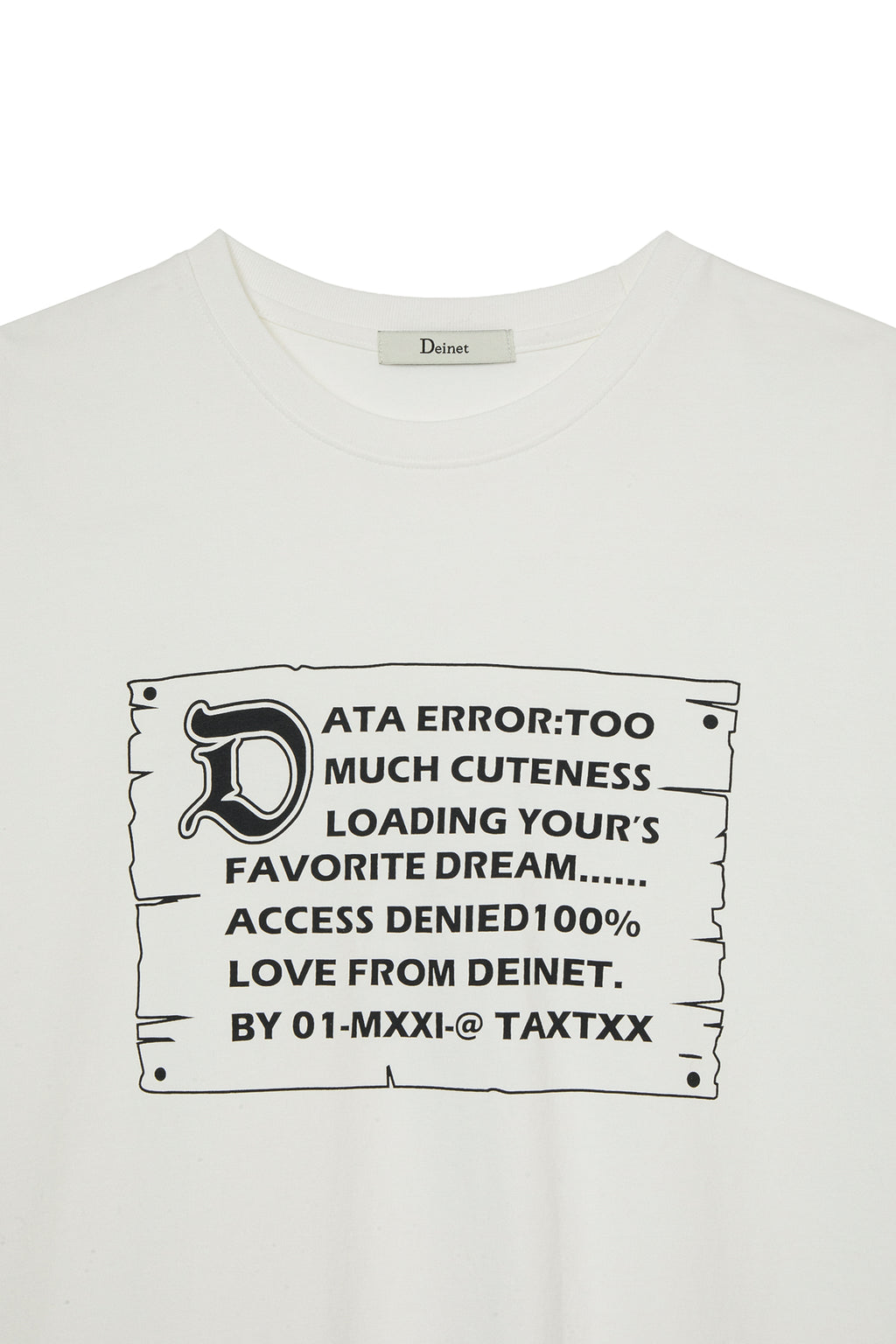 Deinet - D Lettering Graphic Oversized T-Shirt (White) product image 3 | TRAB K-Fashion Australia