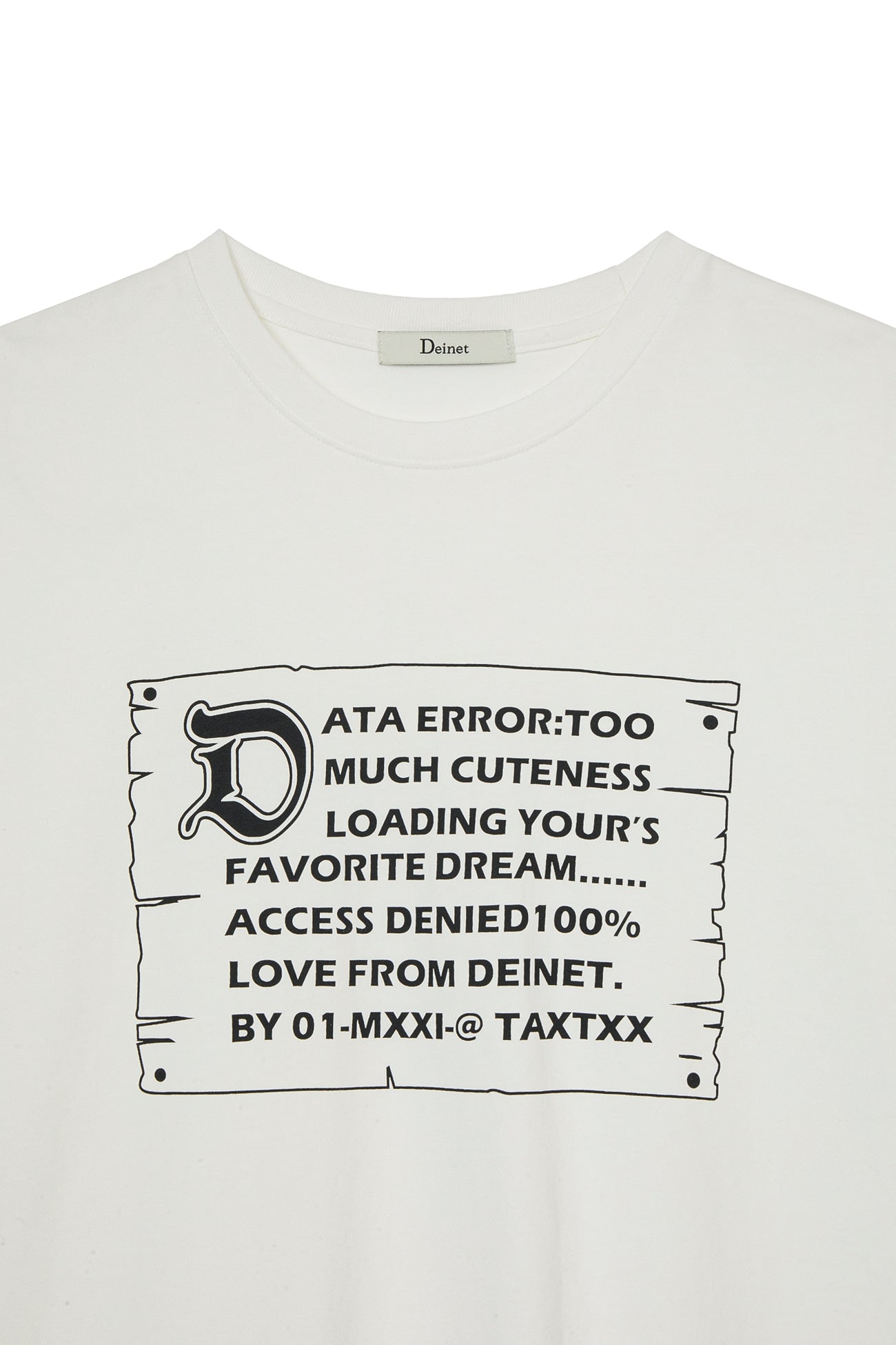 Deinet - D Lettering Graphic Oversized T-Shirt (White) product image 3 | TRAB K-Fashion Australia