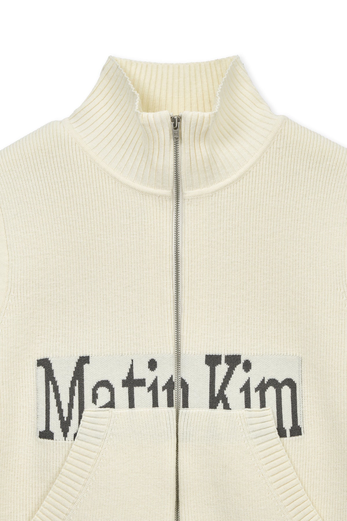 Matin Kim - Matin Kim Spell Point Knit Zip Up Vest (Ivory) product image 3 | TRAB K-Fashion Australia