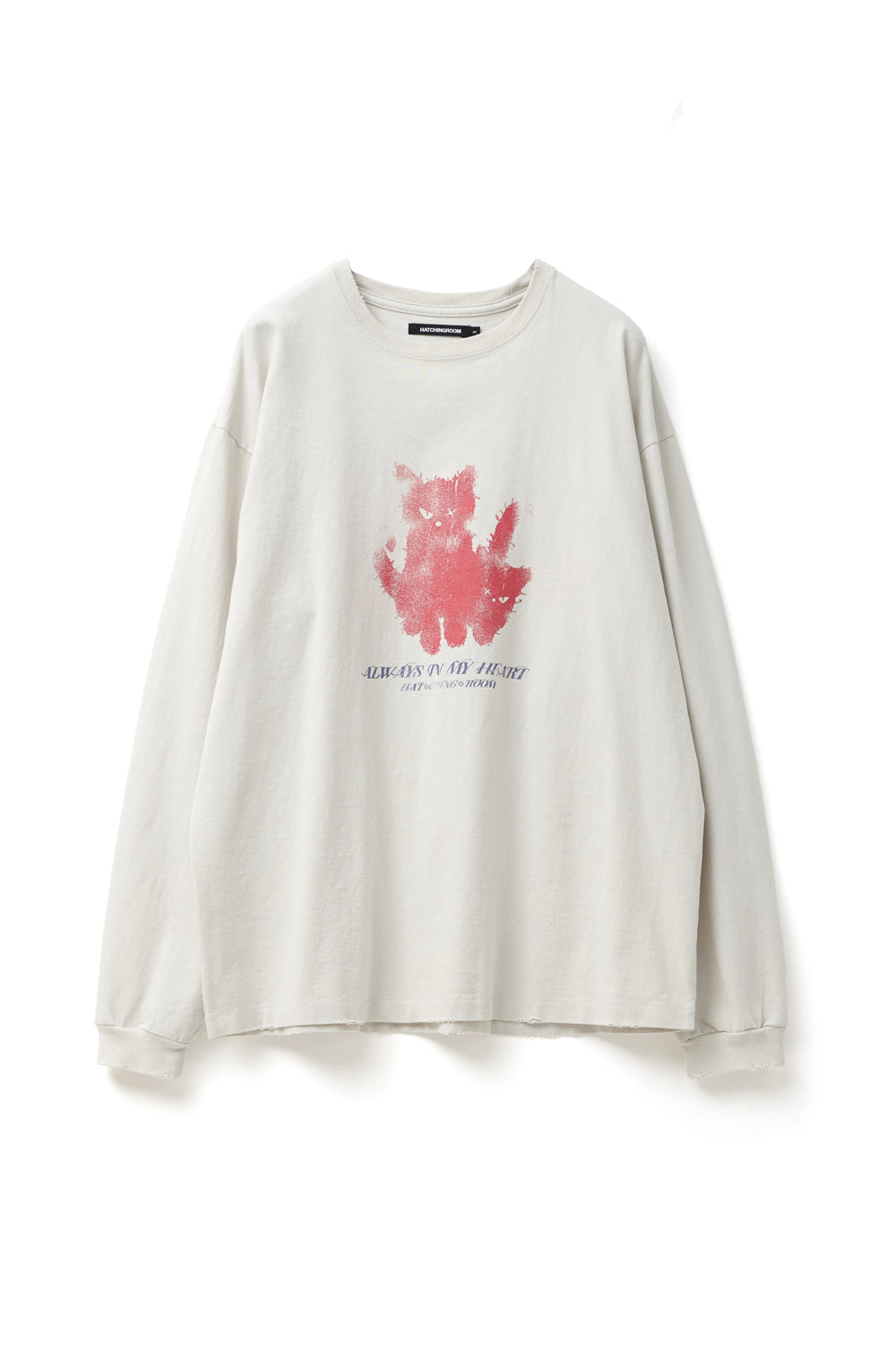 Hatchingroom - VTG Ghost Cat Tee Washed (Dust) product image 1 | TRAB K-Fashion Australia