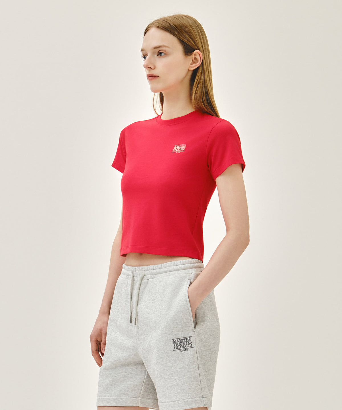 Marithe & Francois Girbaud - Antique Classic Logo Slim Crop Tee (Red) product image 2 | TRAB K-Fashion Australia