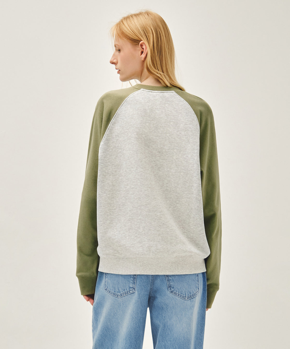 Marithe & Francois Girbaud - Small Classic Logo Color Block Sweatshirt (Khaki) product image 3 | TRAB K-Fashion Australia