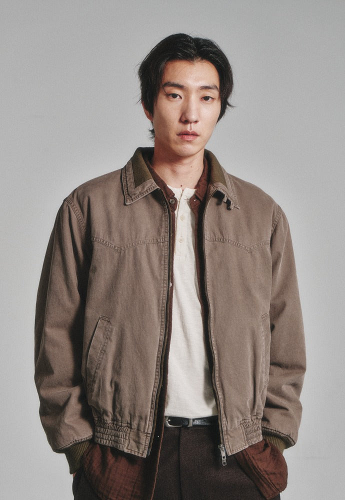 Art if acts - Sherpa Western Bomber Jacket (Moss Grey) product image 1 | TRAB K-Fashion Australia