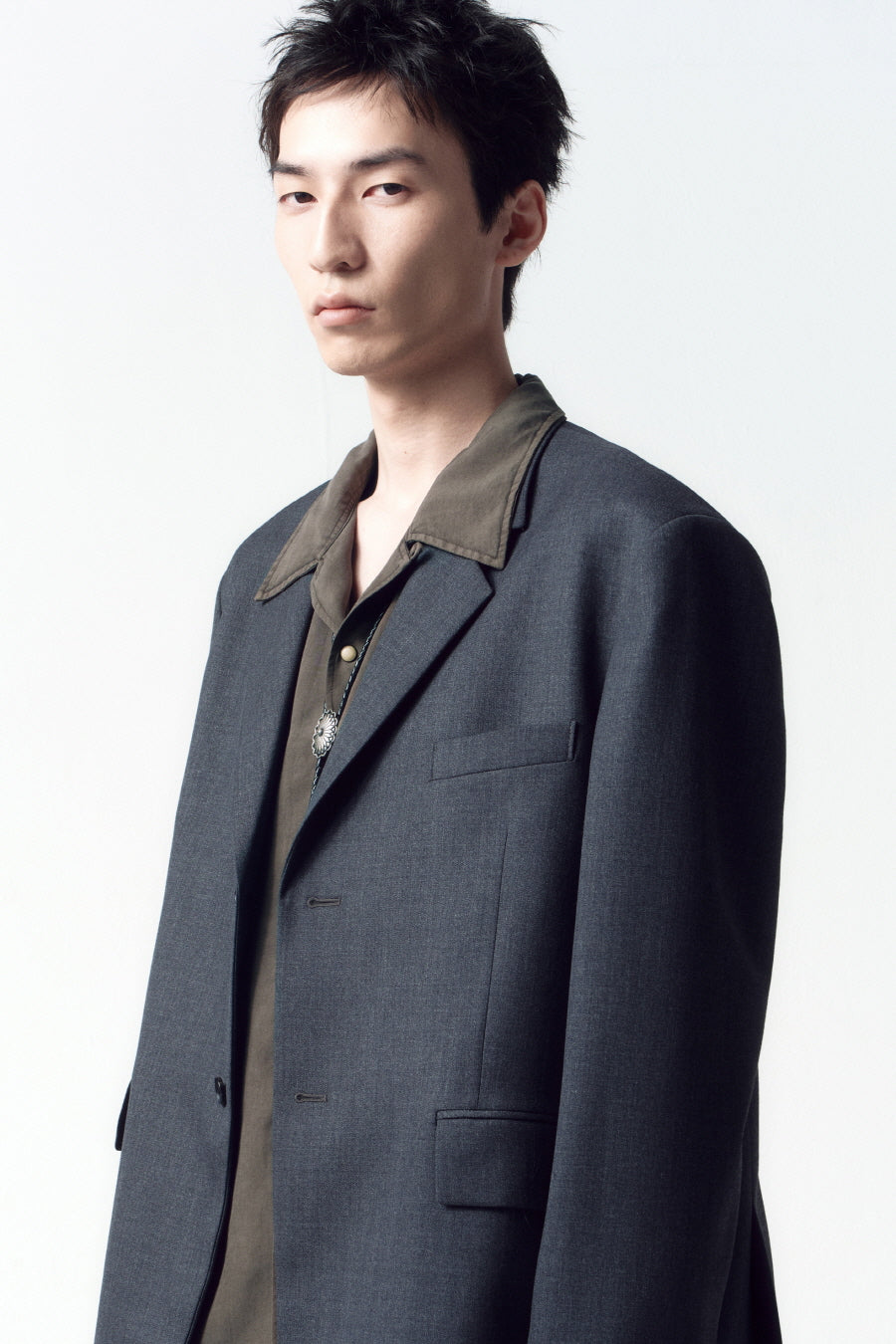 Insilence - Oversize Wool Blazer (Dark Grey) product image 3 | TRAB K-Fashion Australia