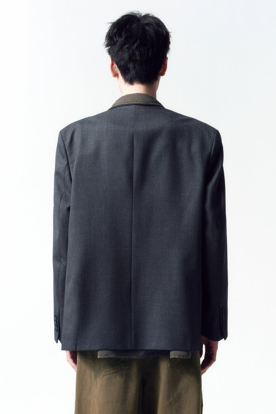Insilence - Oversize Wool Blazer (Dark Grey) product image 4 | TRAB K-Fashion Australia
