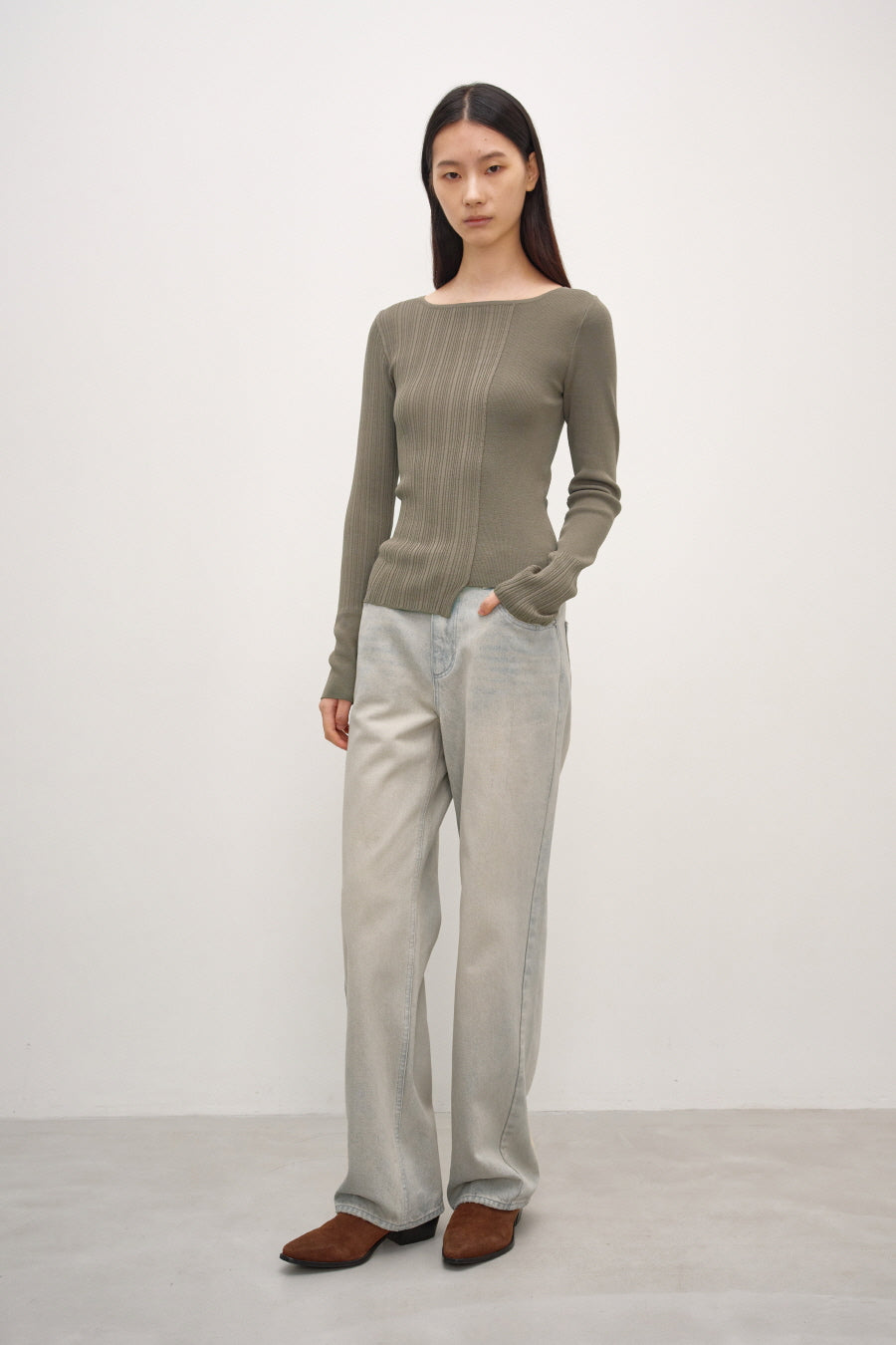 Insilence - Straight Fit Denim (Ash Blue) product image 2 | TRAB K-Fashion Australia