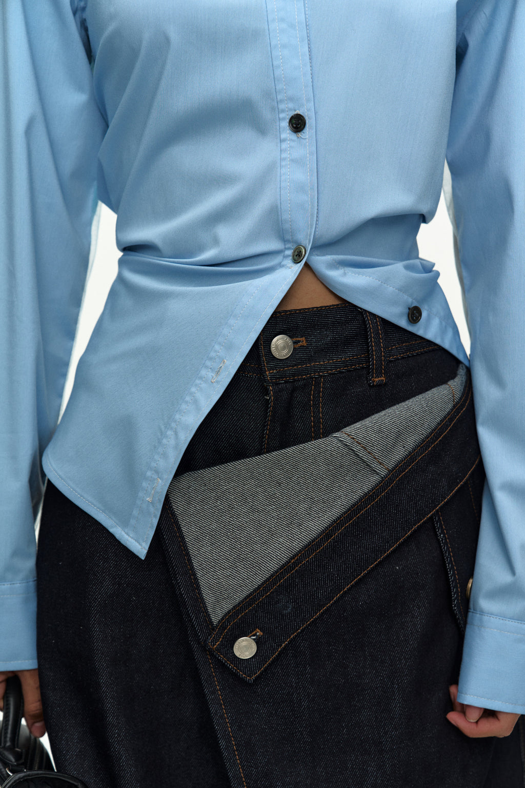 Andersson Bell - Mesh Twist-Tuck Shirt (Blue) product image 6 | TRAB K-Fashion Australia