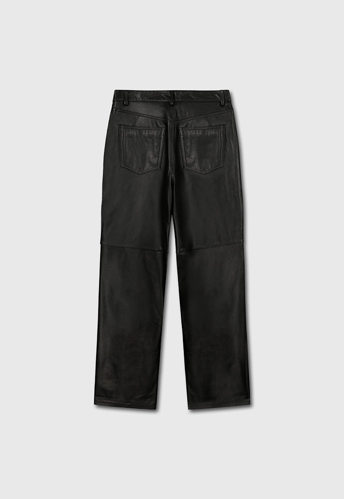Tonywack - Calf Leather Straight-Leg Pants (Black) product image 9 | TRAB K-Fashion Australia