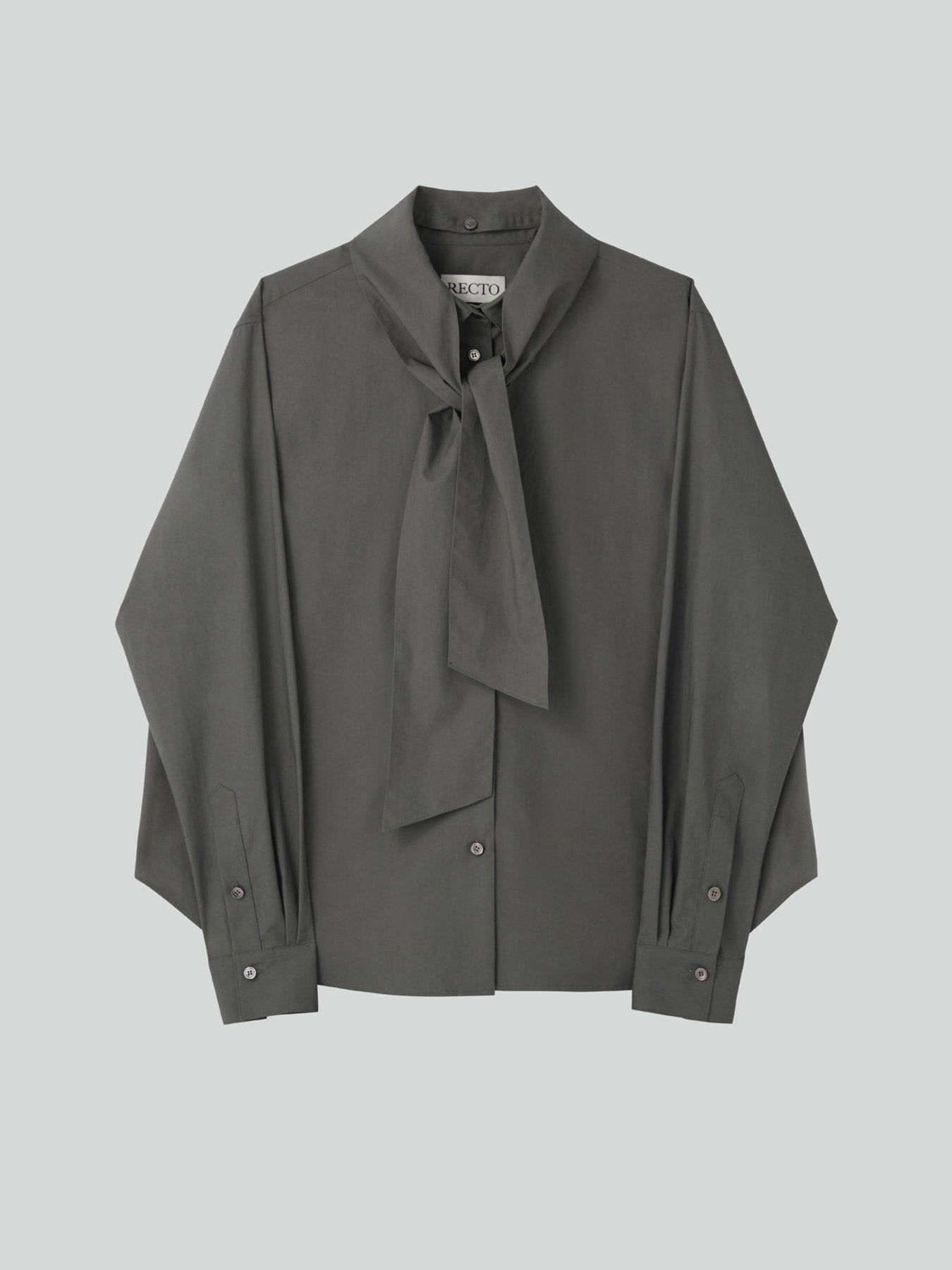 Recto - Powdery Cotton Scarf Shirt (Khakish Grey) product image 11 | TRAB K-Fashion Australia