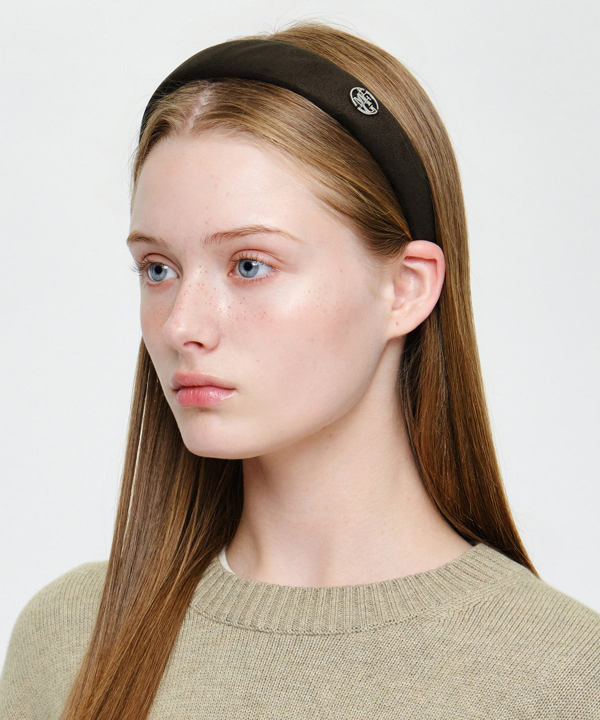 Marithe & Francois Girbaud - Circle Logo Suede Hairband (Brown) product image 5 | TRAB K-Fashion Australia