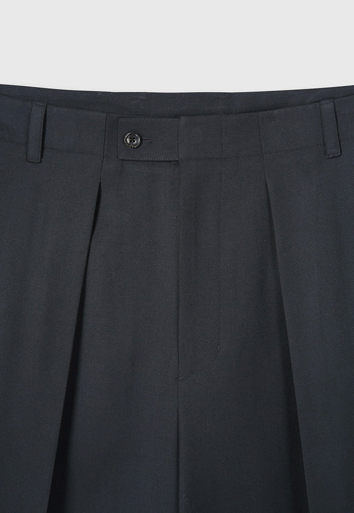 Tonywack - Wool Twill Pleated Wide Trousers (Carbon Grey) product image 8 | TRAB K-Fashion Australia