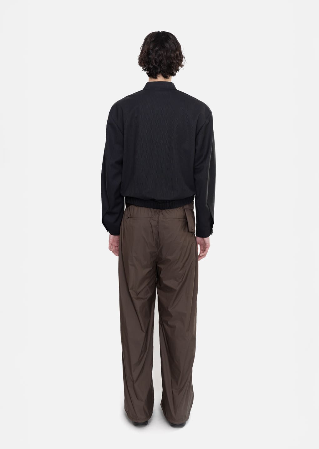 Amomento - Wool Stripe Zip-up Jumper (Black) product image 4 | TRAB K-Fashion Australia