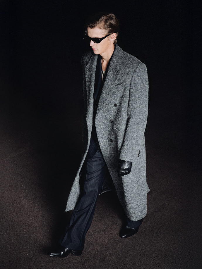 Tonywack - Textured Wool And Alpaca Double-Breasted Coat (Grey) product image 11 | TRAB K-Fashion Australia