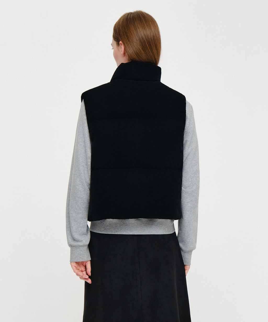 Marithe & Francois Girbaud - Velvet High Neck Down Vest (Black) product image 3 | TRAB K-Fashion Australia