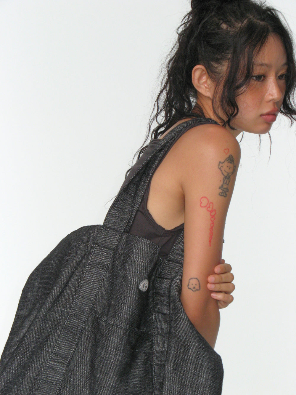 Coyseio - Reversible Check Denim Bag (Black) product image 5 | TRAB K-Fashion Australia