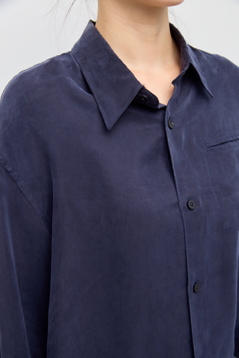 Hatchingroom - Drape Shirt (Dark Blue) product image 8 | TRAB K-Fashion Australia