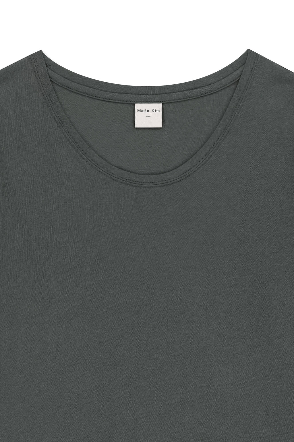 Matin Kim - Label Point U Neck Top (Charcoal) product image 3 | TRAB K-Fashion Australia