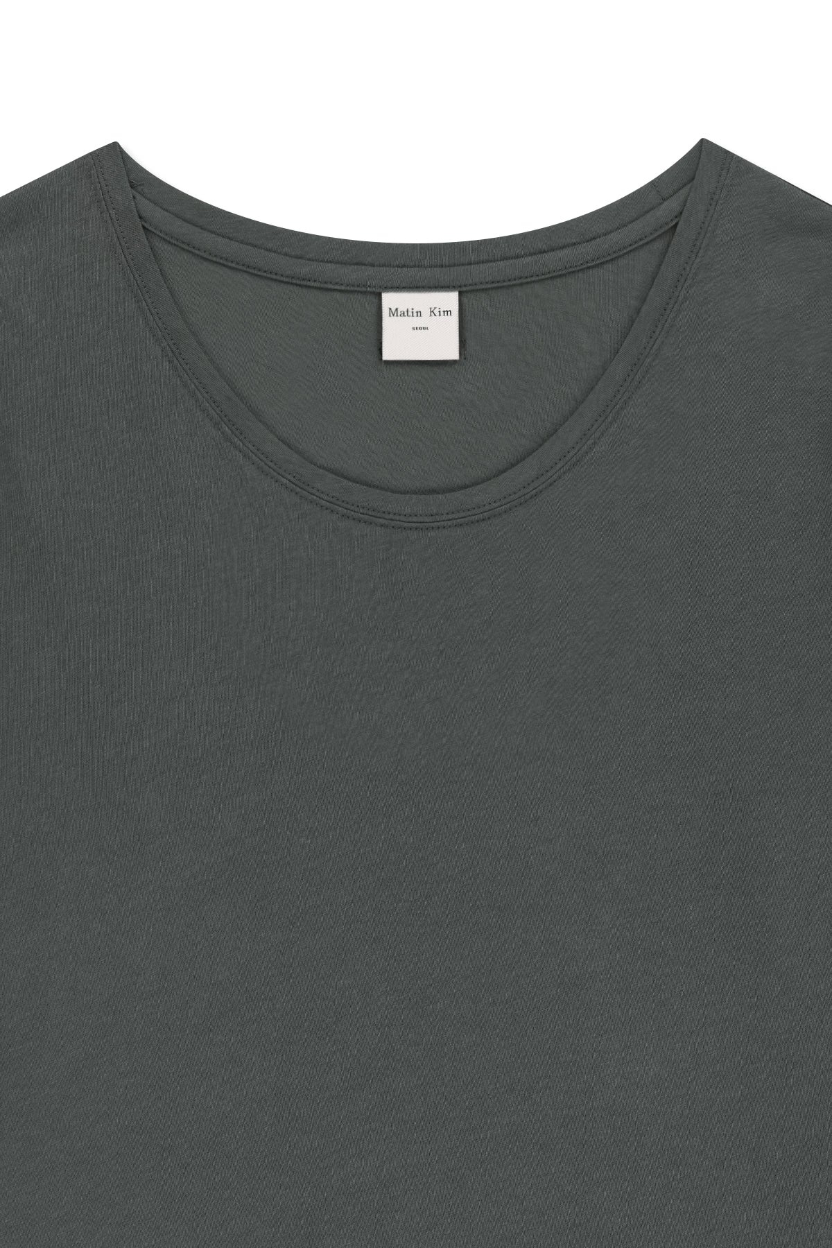Matin Kim - Label Point U Neck Top (Charcoal) product image 3 | TRAB K-Fashion Australia