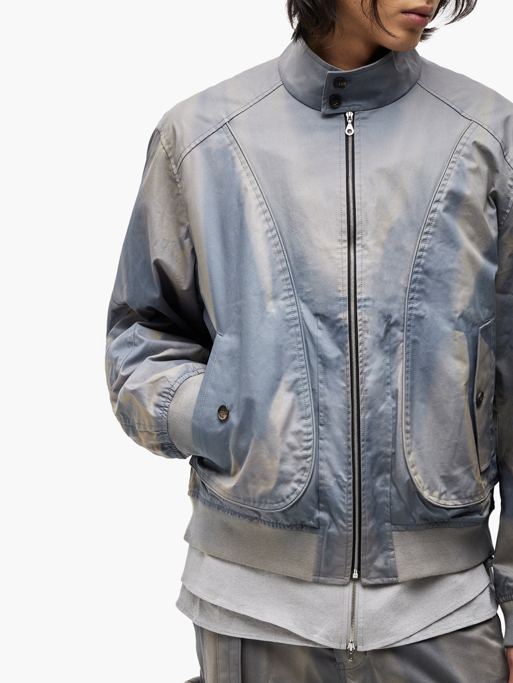 Jiyong Kim - Sun-Bleached High Neck Blouson (Blue) product image 6 | TRAB K-Fashion Australia