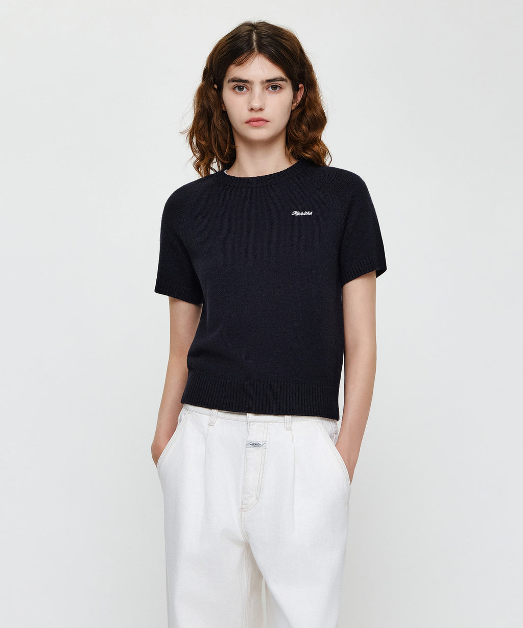 Marithe & Francois Girbaud - Small Classic Logo Nordic Cardigan Set Up (Navy) product image 5 | TRAB K-Fashion Australia