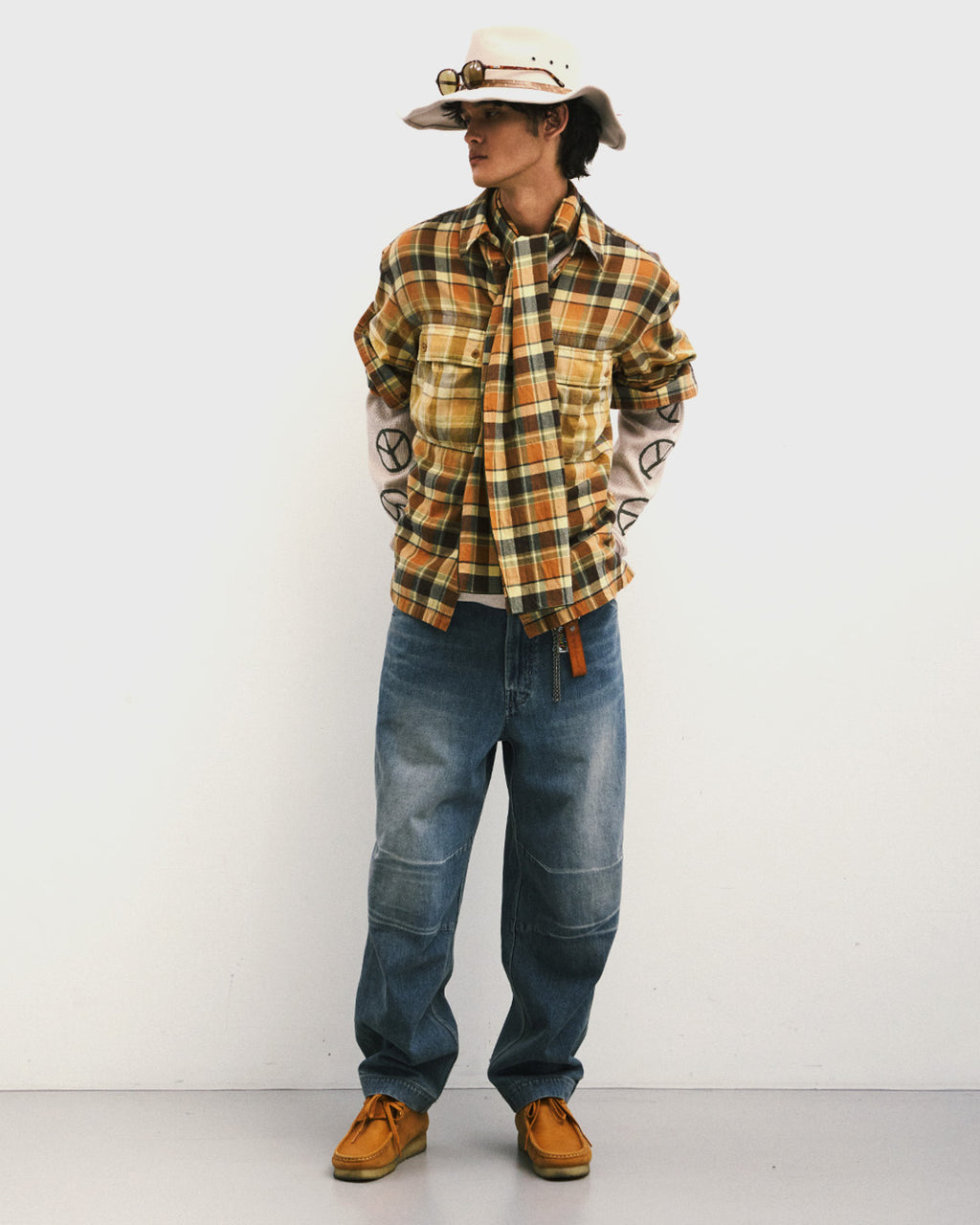 Eastlogue - Pattern Scarf (Multi Yellow Check) product image 4 | TRAB K-Fashion Australia