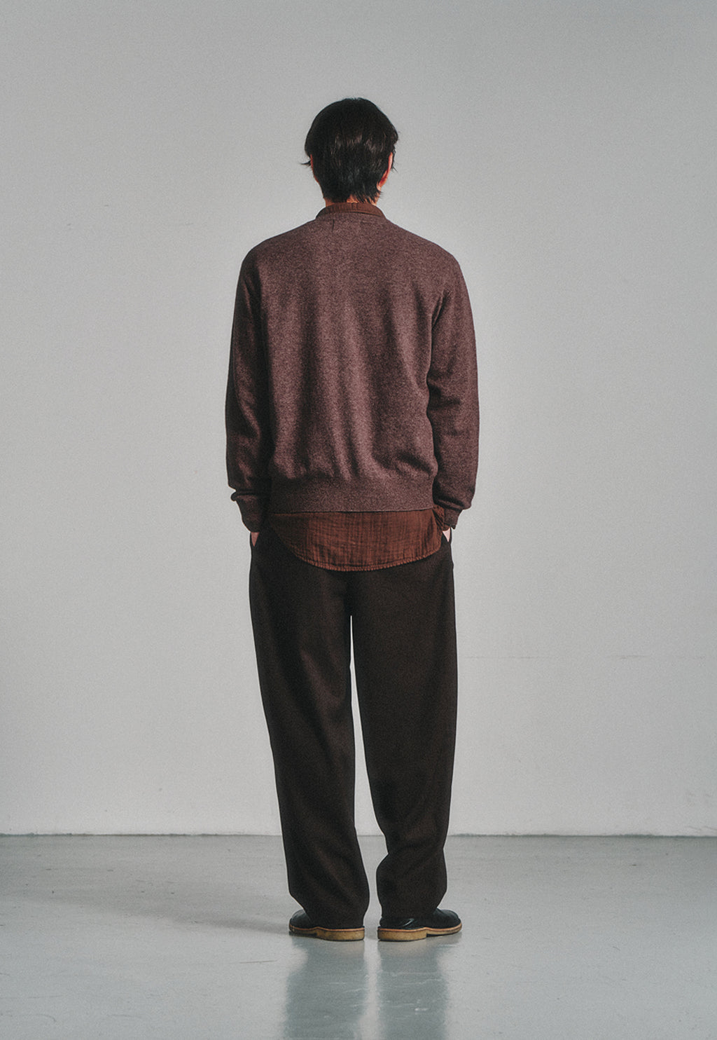 Art if acts - Wholegarment Round Neck Cardigan (Melange Brown) product image 3 | TRAB K-Fashion Australia