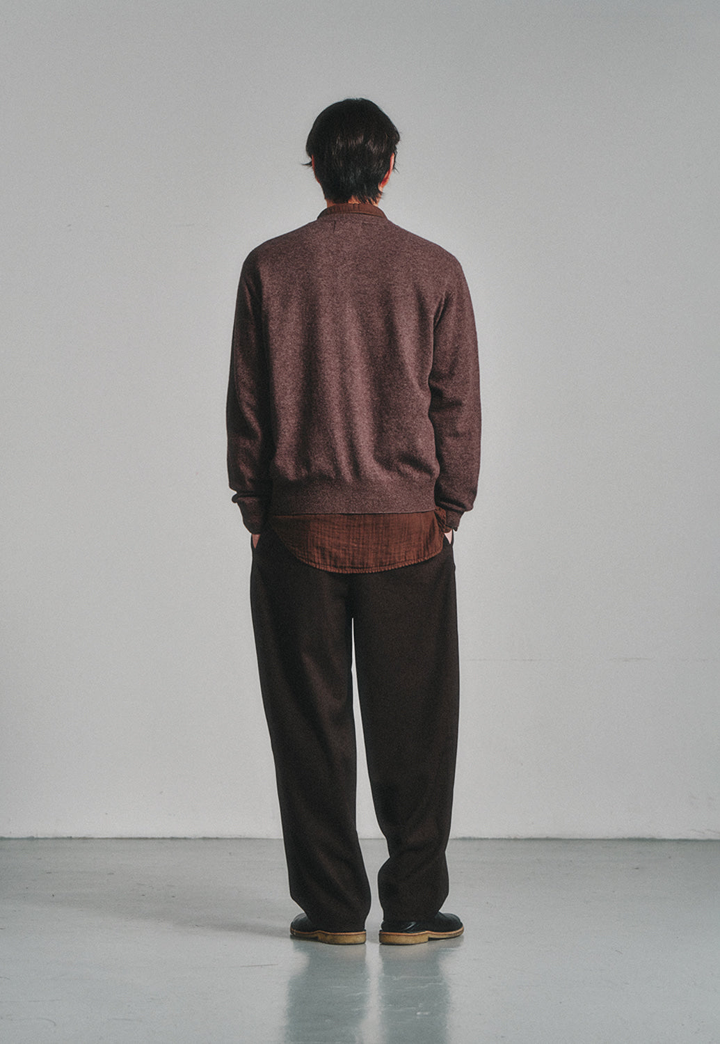 Art if acts - Wholegarment Round Neck Cardigan (Melange Brown) product image 3 | TRAB K-Fashion Australia