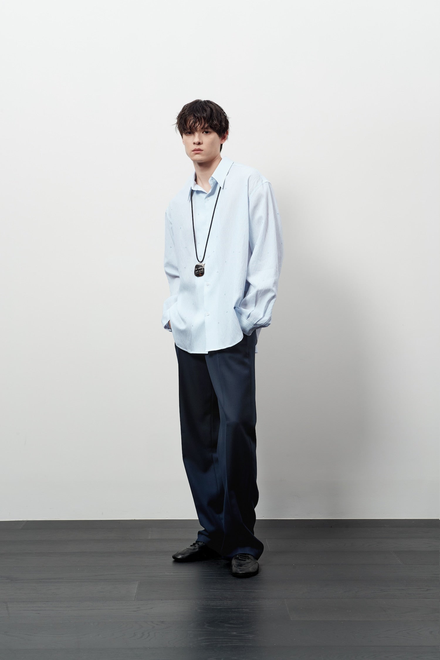 Stu - Crystal Stripe Shirt (Blue) product image 6 | TRAB K-Fashion Australia