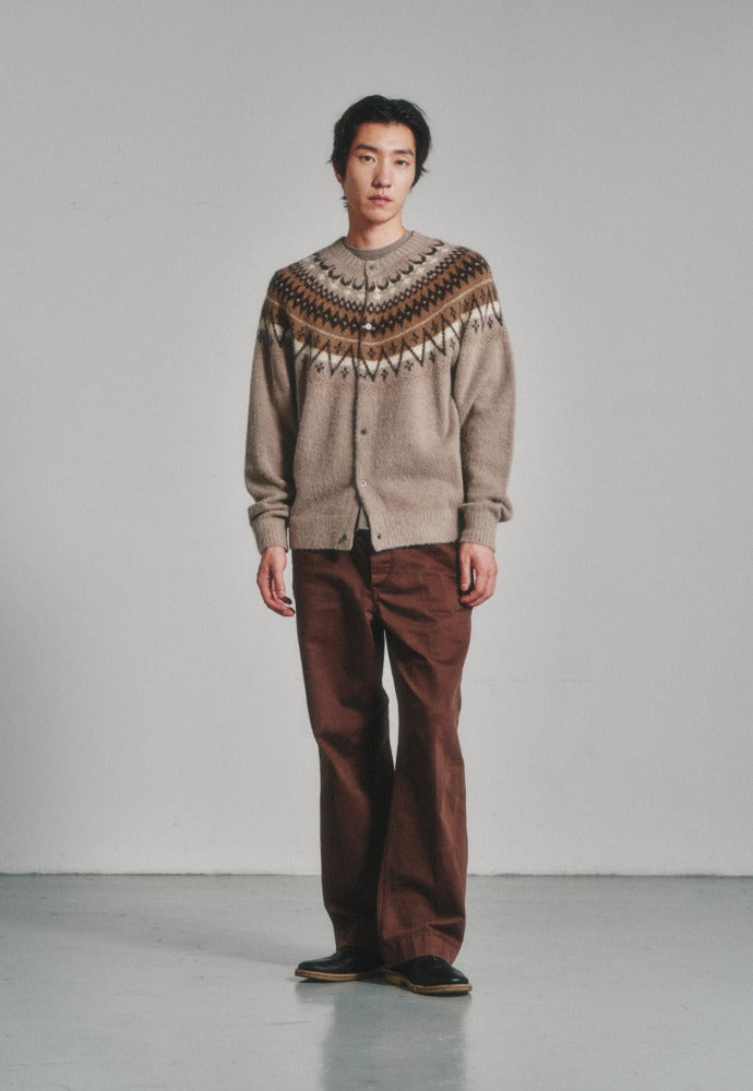 Art if acts - Fair Isle Mohair Cardigan (Wood) product image 1 | TRAB K-Fashion Australia
