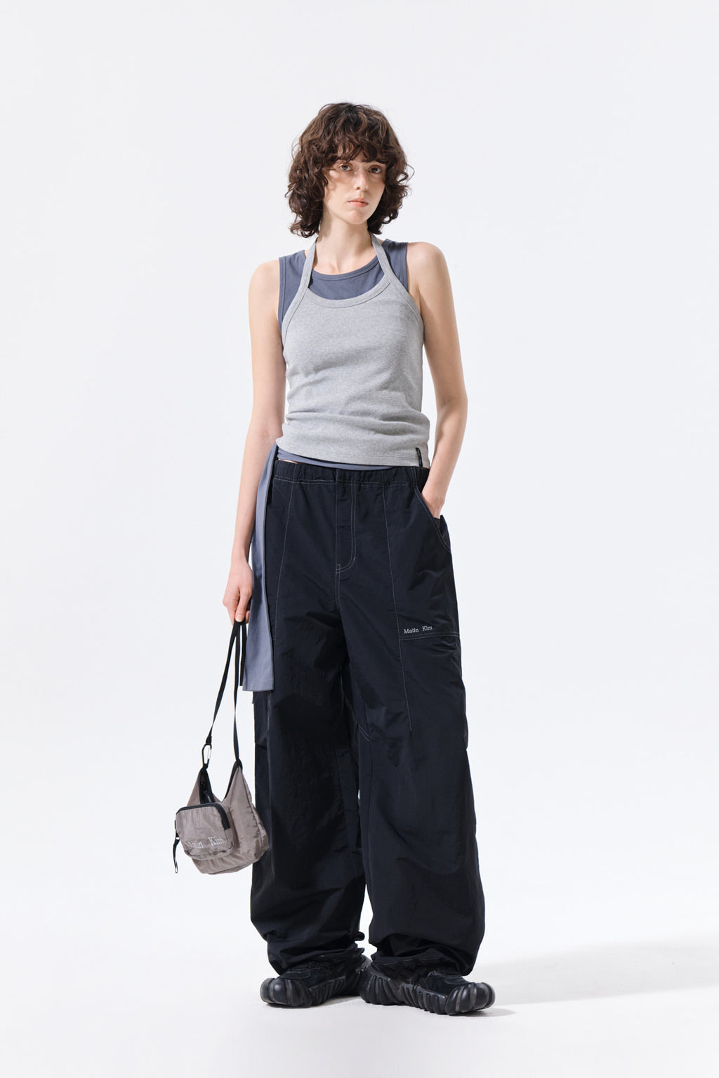 Matin Kim - Label Detail Halter Tank Top (Grey) product image 8 | TRAB K-Fashion Australia