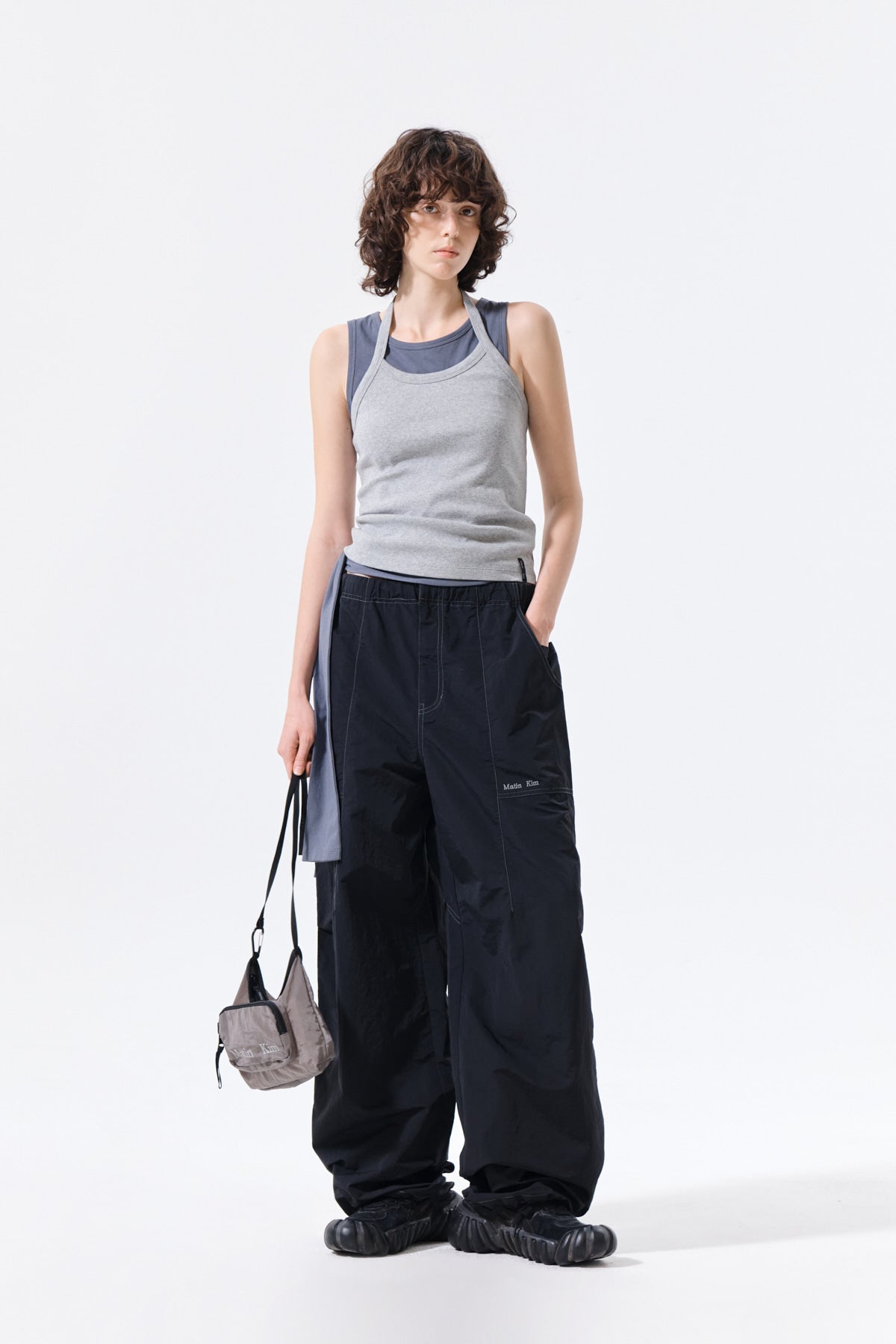Matin Kim - Label Detail Halter Tank Top (Grey) product image 8 | TRAB K-Fashion Australia