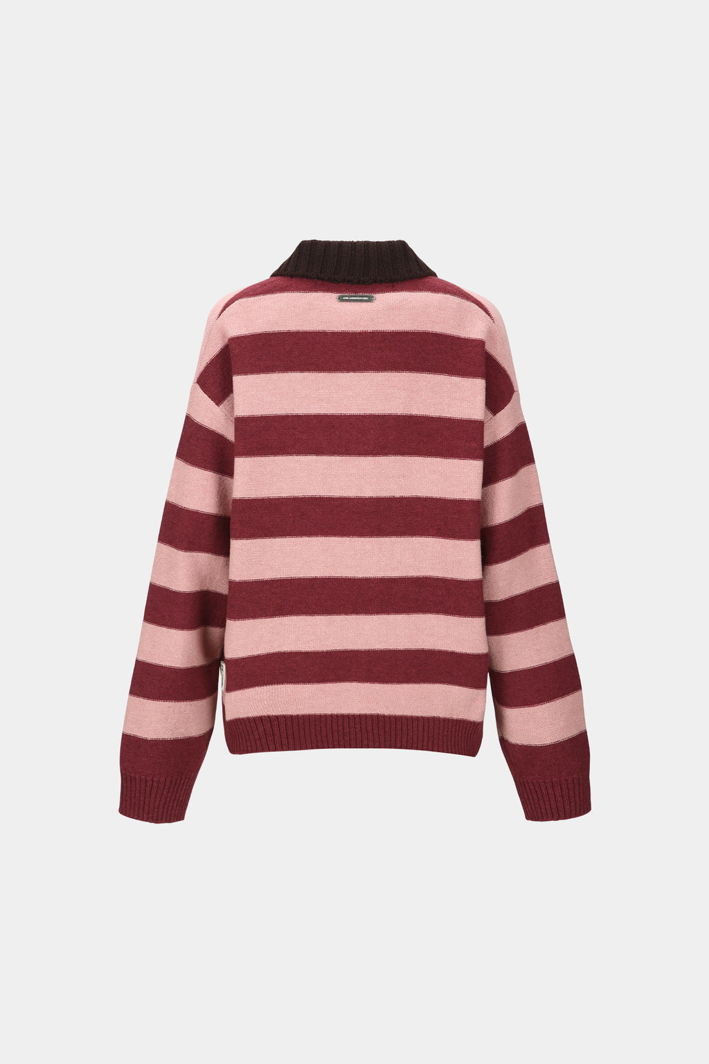 Andersson Bell - Loose-Fit Stripe Collar Sweater (Pink/Red Wine) product image 8 | TRAB K-Fashion Australia