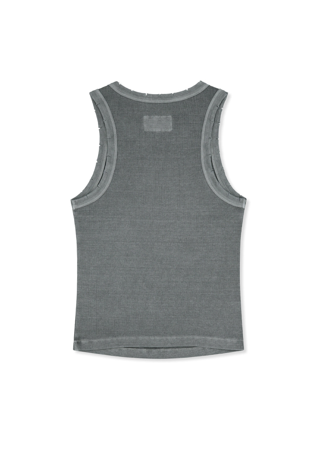 Matin Kim - Distressed Sleeveless Logo Top (Light Grey) product image 2 | TRAB K-Fashion Australia
