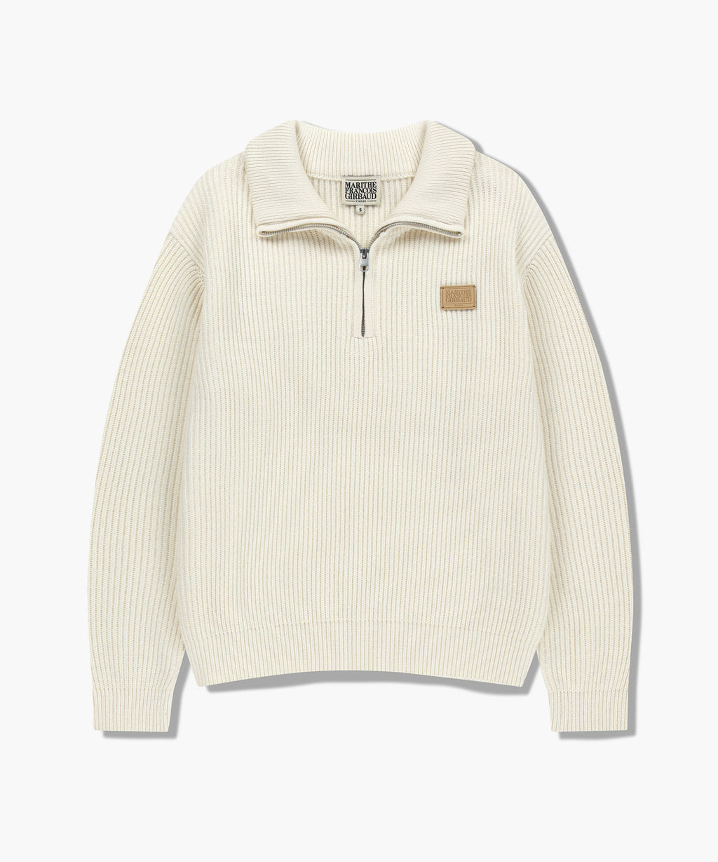 Marithe & Francois Girbaud - Half Neck Zipup Knit (Cream) product image 6 | TRAB K-Fashion Australia