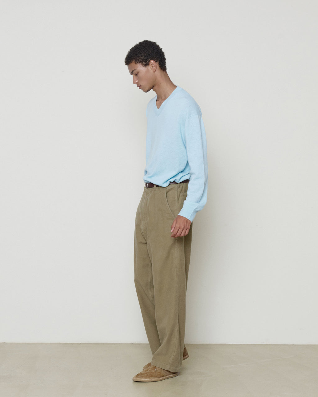 Brownyard - Extra Super Fine V Neck Knit (Light Blue) product image 2 | TRAB K-Fashion Australia