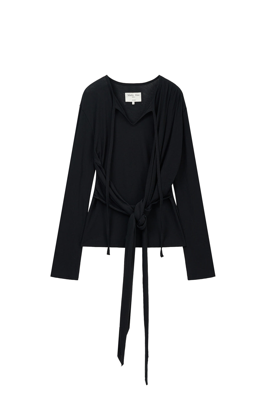Matin Kim - Tied Drapery Top (Black) product image 1 | TRAB K-Fashion Australia