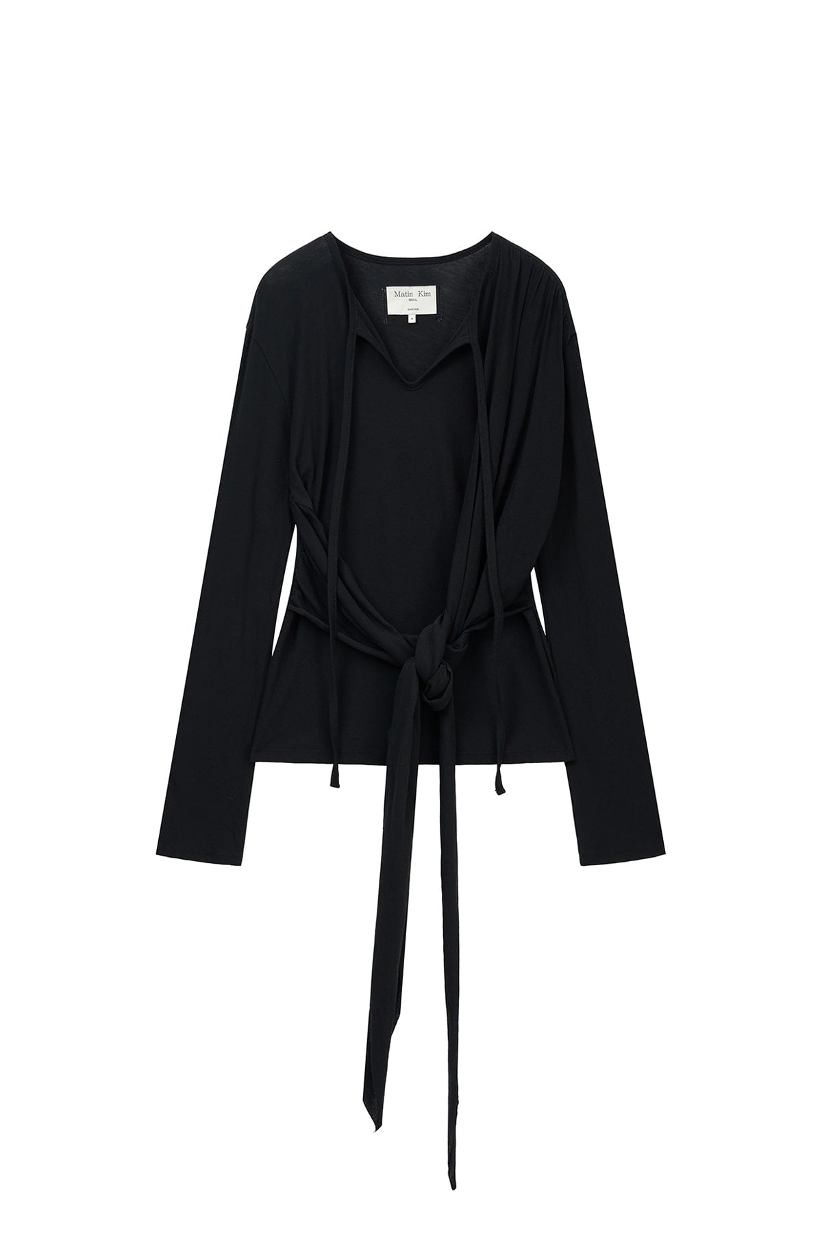 Matin Kim - Tied Drapery Top (Black) product image 1 | TRAB K-Fashion Australia