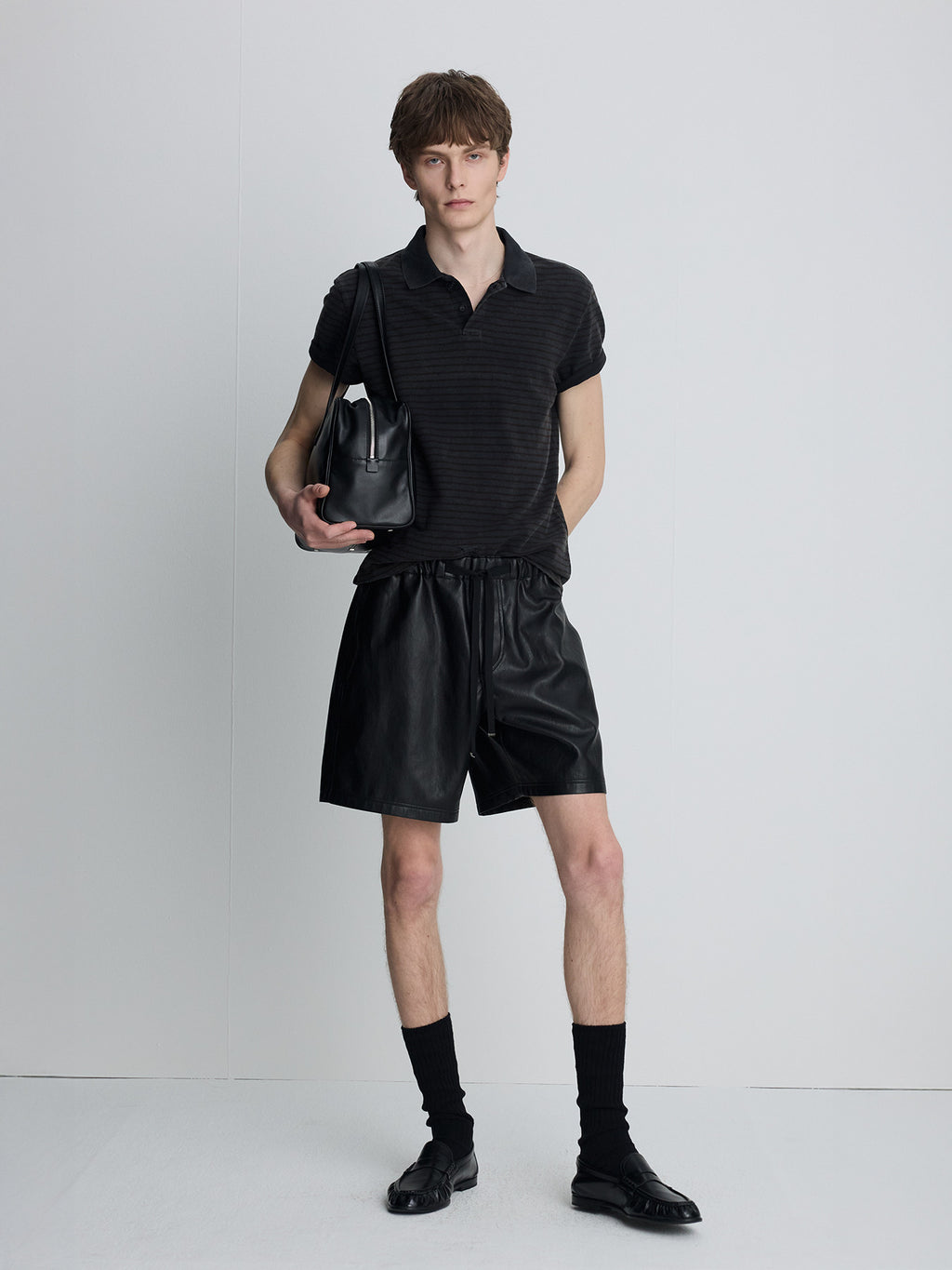 Tonywack - Garment Dyed Stripe Piqué Polo (Faded Black) product image 8 | TRAB K-Fashion Australia