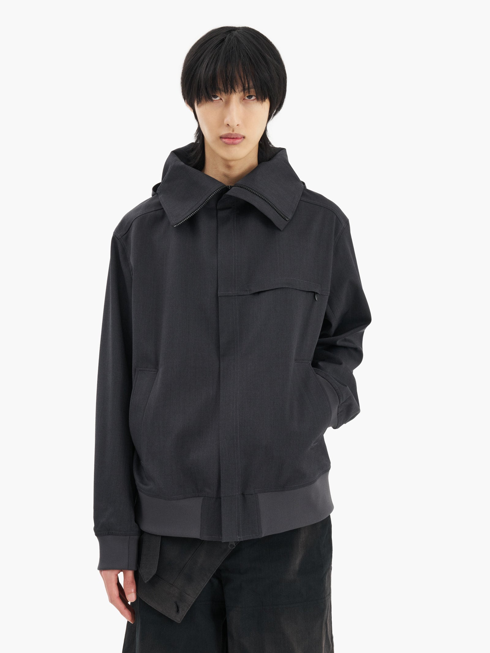Jiyong Kim - Hooded Zip-Up Jacket (Grey) product image 2 | TRAB K-Fashion Australia