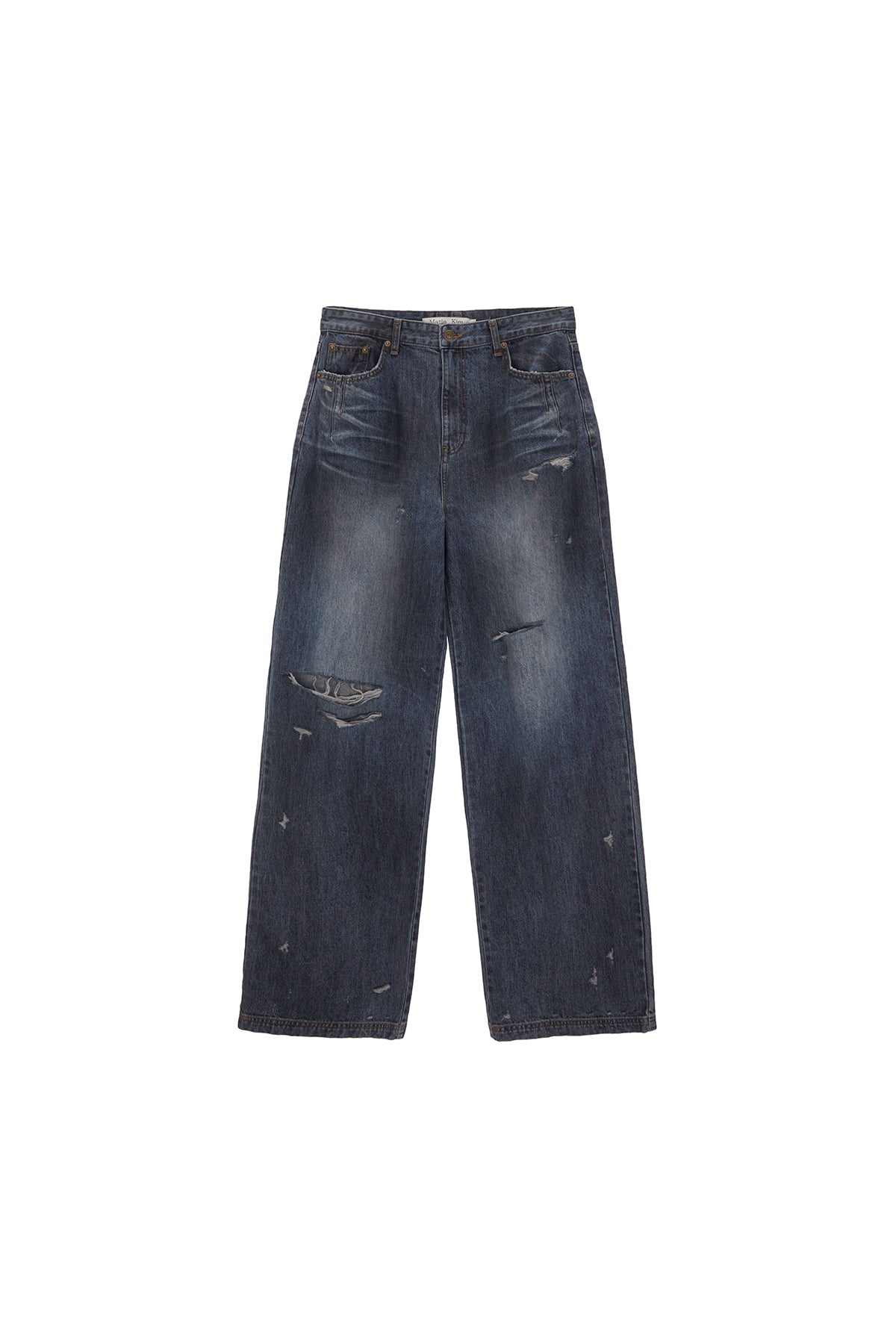 Matin Kim - Heavy Washed Damage Denim Pants (Blue) product image 1 | TRAB K-Fashion Australia