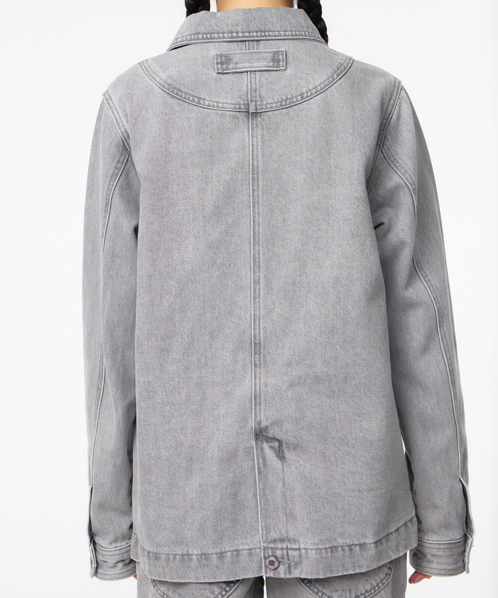 Coyseio - Aged Midi Denim Jacket (Grey) product image 10 | TRAB K-Fashion Australia