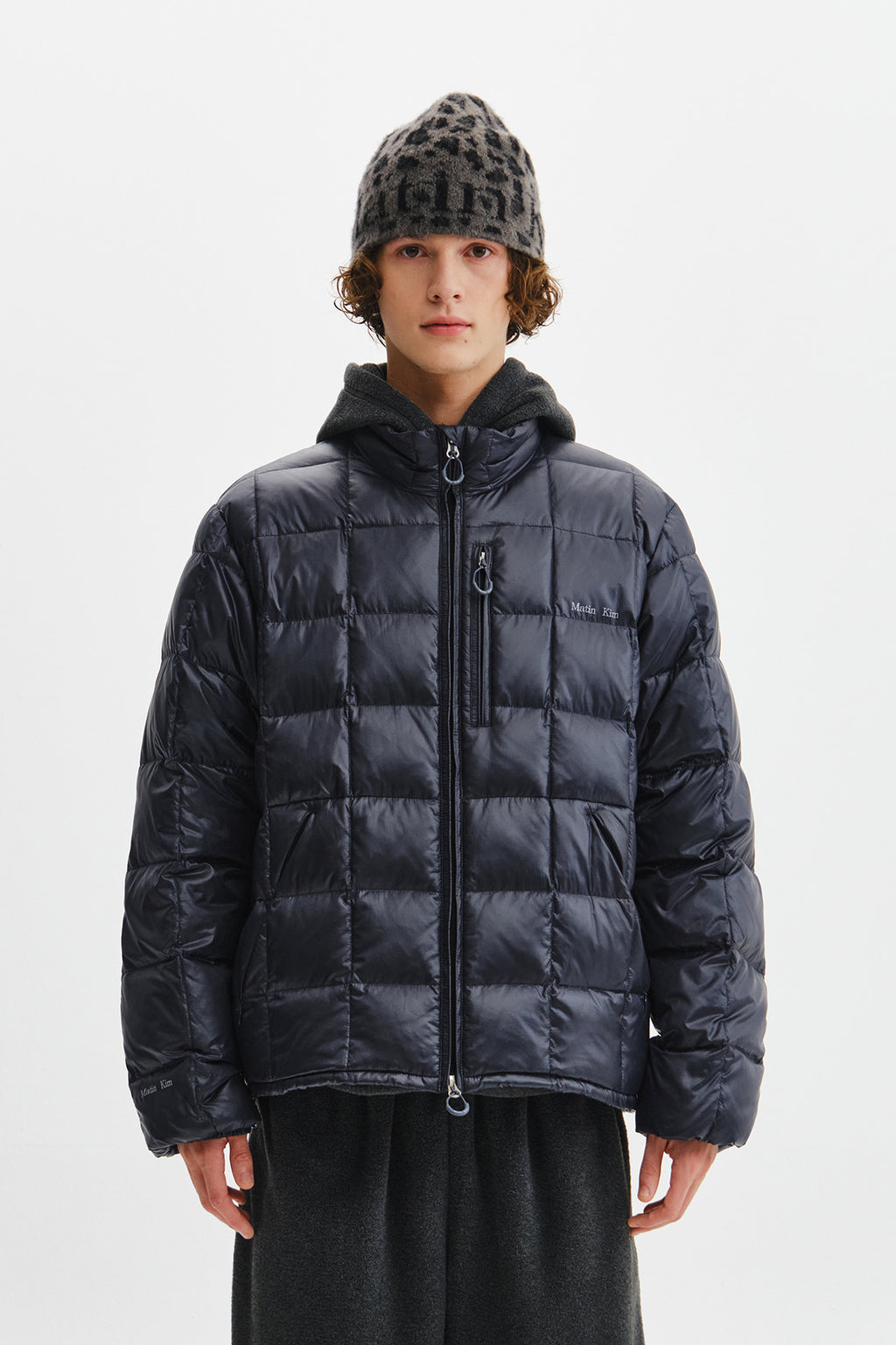 Matin Kim - Matin Grid Quilted Light Down Jumper (Dark Navy) product image 6 | TRAB K-Fashion Australia