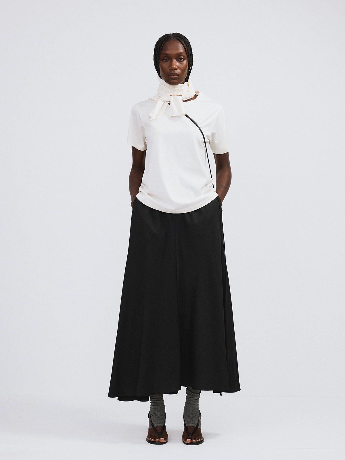 Recto - Fluid Long Skirt (Black) product image 2 | TRAB K-Fashion Australia