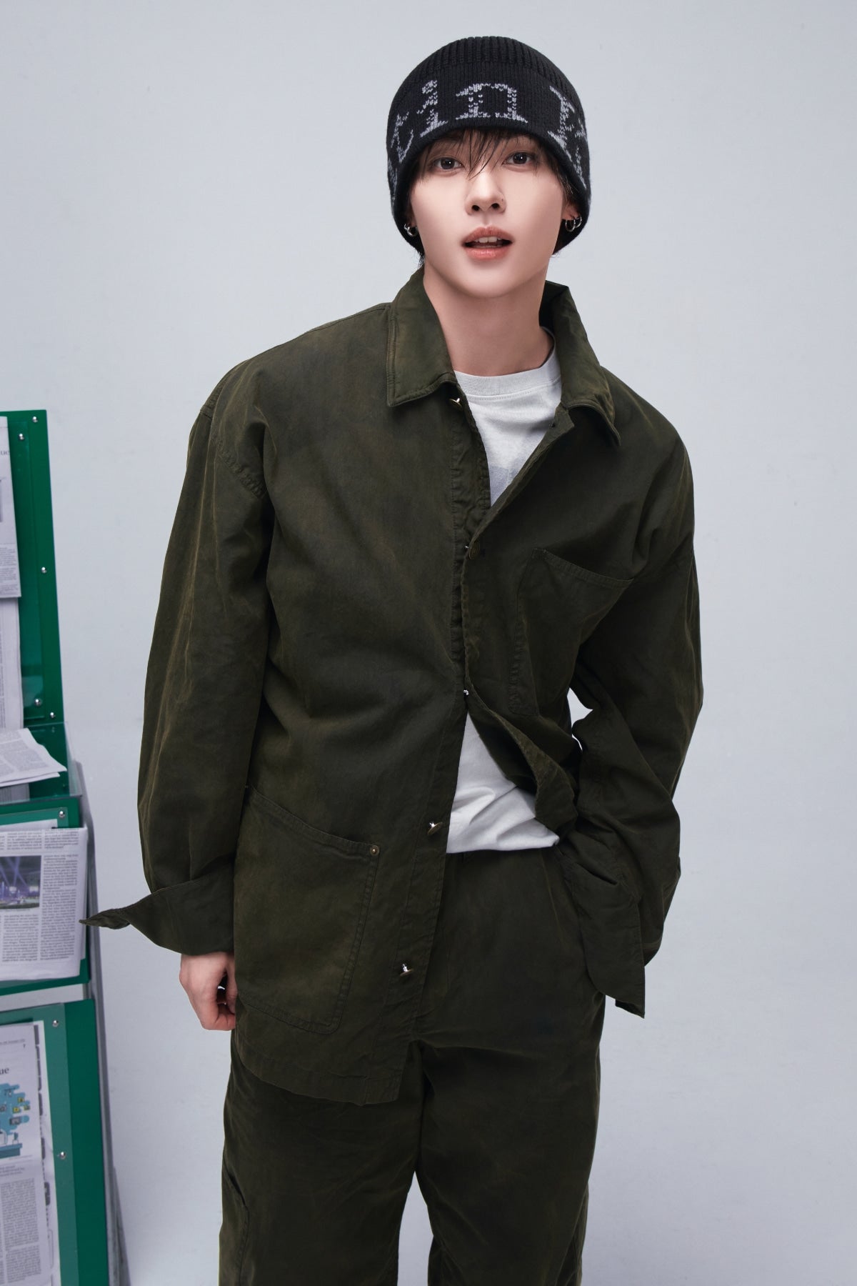 Matin Kim - Vintage Waxed Work Jacket (Khaki) product image 1 | TRAB K-Fashion Australia