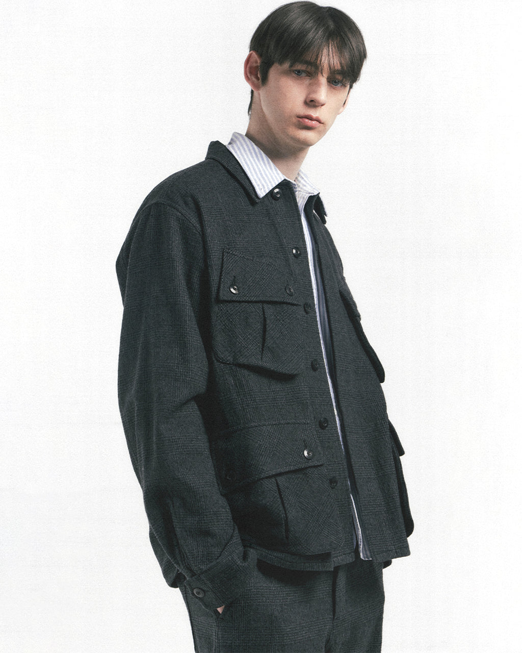 Eastlogue - Jungle Fatigue Jacket (Black & Grey Check) product image 3 | TRAB K-Fashion Australia